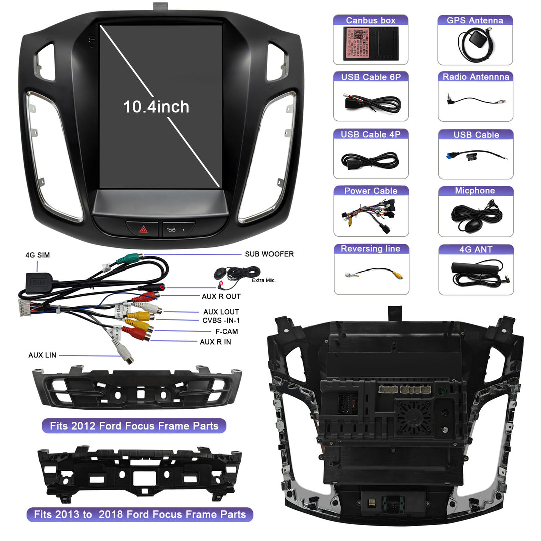 for Ford Focus 2012-2018 Tesla style car radio