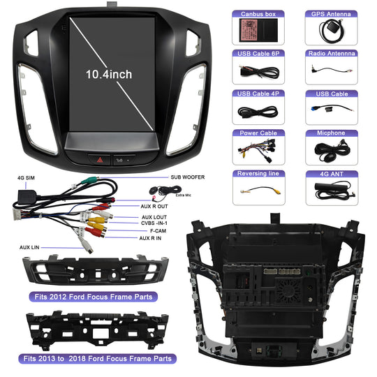 for Ford Focus 2012-2018 Tesla style car radio