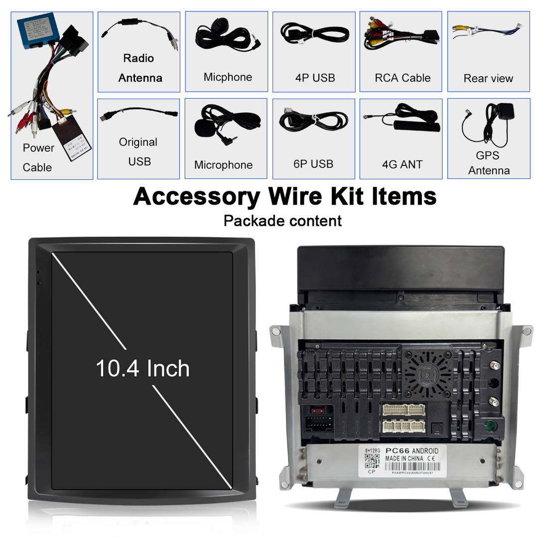 10.4 inch Android 14 GPS Navigation Android Multimedia for Porsche Cayenne 2011-2016