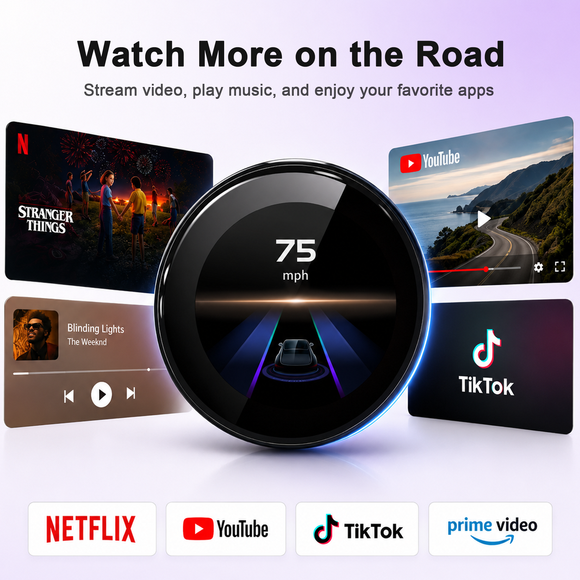 KSPIV CarPlay AI Box with 3.2” Touchscreen, Android 14 Wireless CarPlay & Android Auto Adapter, Qualcomm Snapdragon 6125, Plug and Play AI Box for OEM Wired & Wireless CarPlay Vehicles, Netflix YouTube TikTok, GPS, Dual BT 5.0
