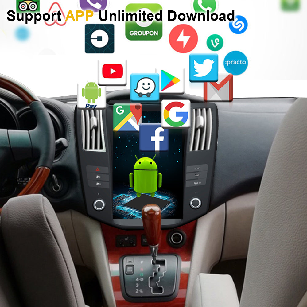 Android 11 12.1 coloj Tesla Stilo IPS Ekrano Aŭta Radio Por Lexus RX300 RX330 RX350 RX400H 2004-2008 GPS-Naviga Ludilo Aŭtomata Radio Magneto