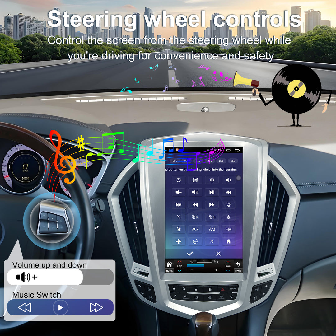 12.1 inch Vertical Screen Tesla Style Car Radio Stereo for Cadillac SRX 2009-2012