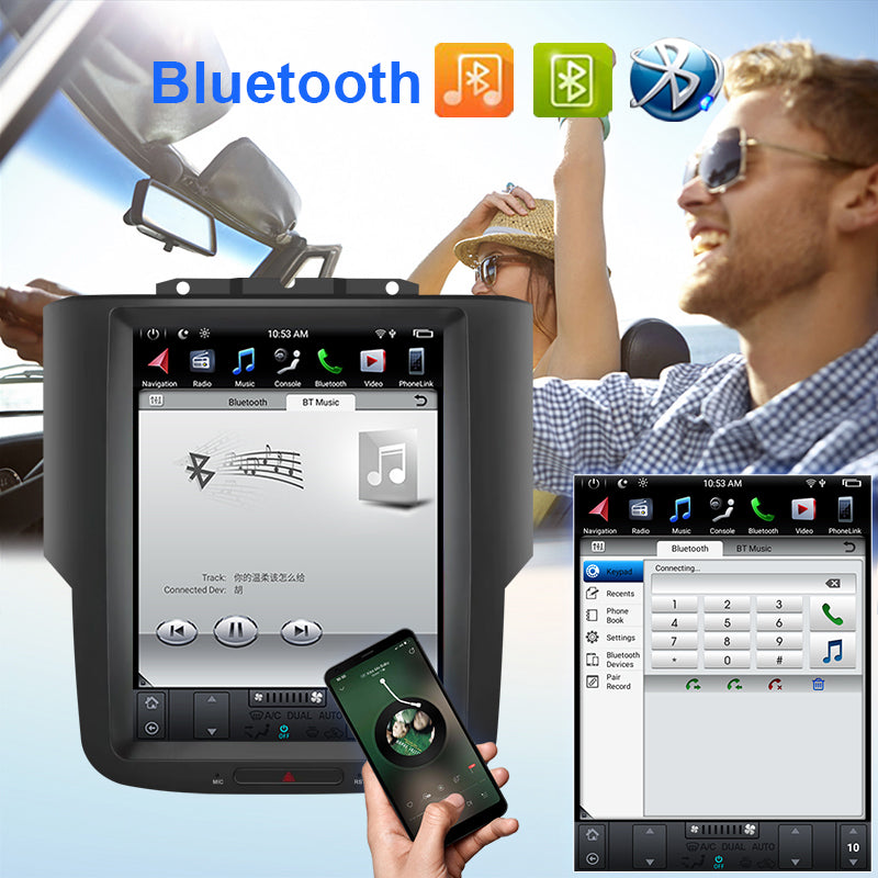 Android Qualcomm Aŭtoradio Plurmedia Aŭtomata Stereo Videoludilo Tuŝekrano GPS Ĉefunuo 1 Din Por Dodge RAM Kamionoj pickup 1500 2500 3500 2012 - 2018