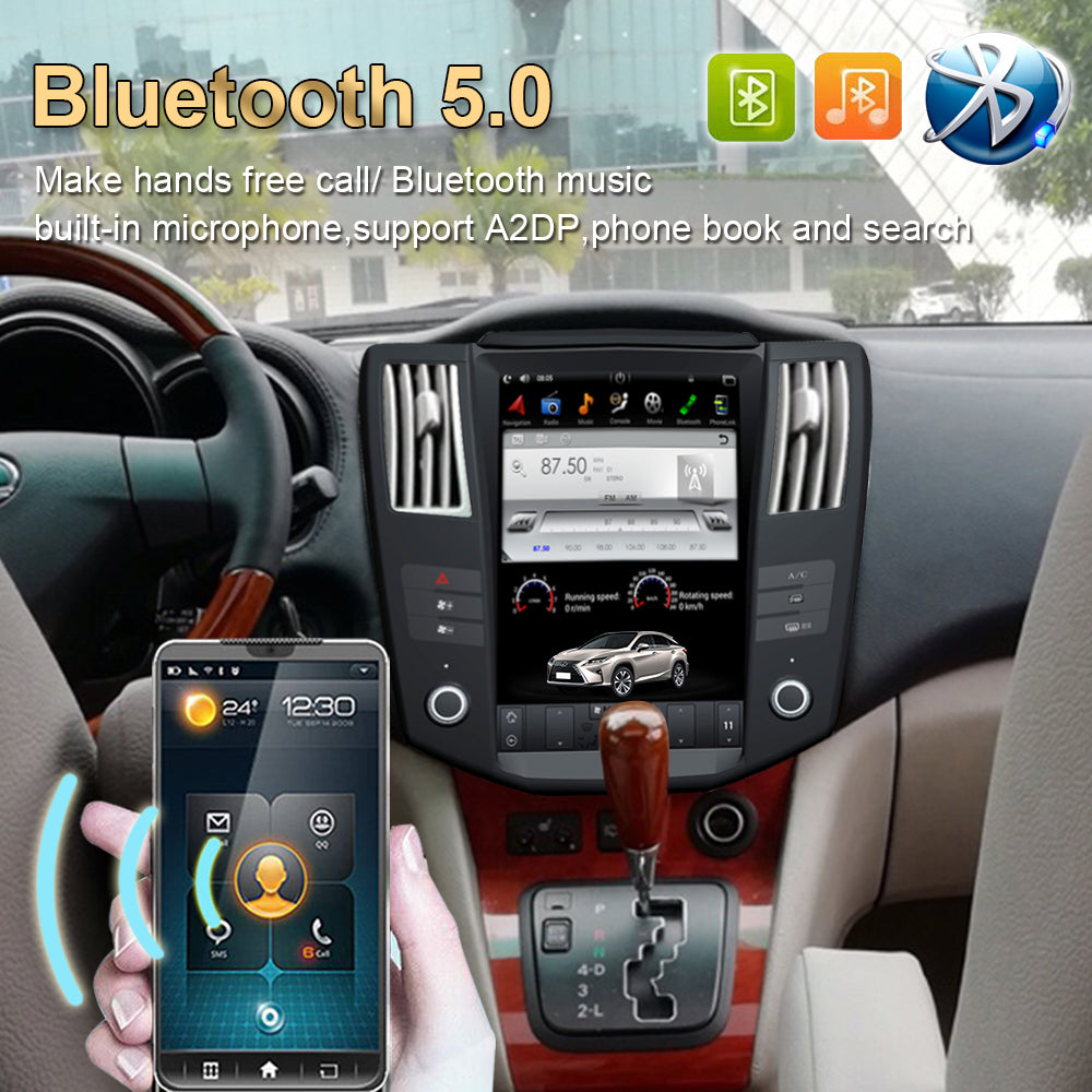 Android 11 12.1 coloj Tesla Stilo IPS Ekrano Aŭta Radio Por Lexus RX300 RX330 RX350 RX400H 2004-2008 GPS-Naviga Ludilo Aŭtomata Radio Magneto
