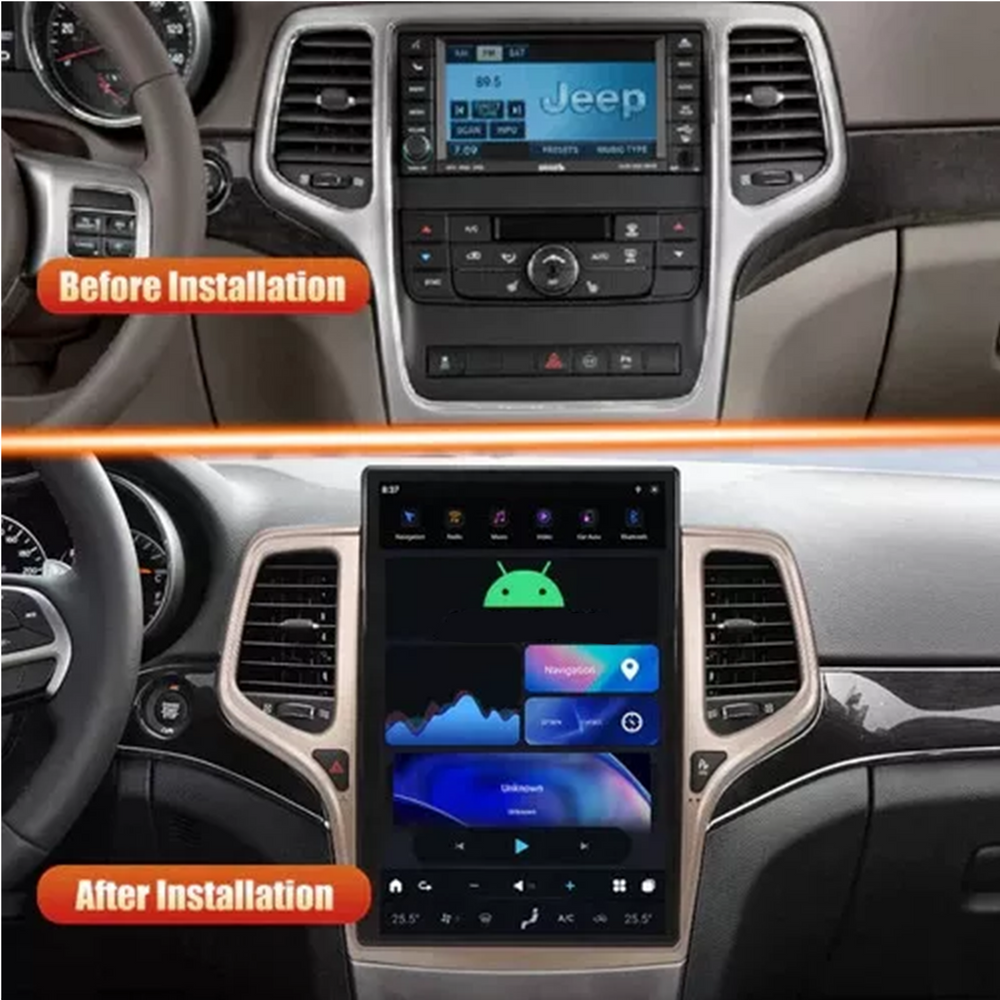 14.4 Inch Tesla monitor Vertical Screen Multimedia Player for Jeep Grand Cherokee 2014-2020