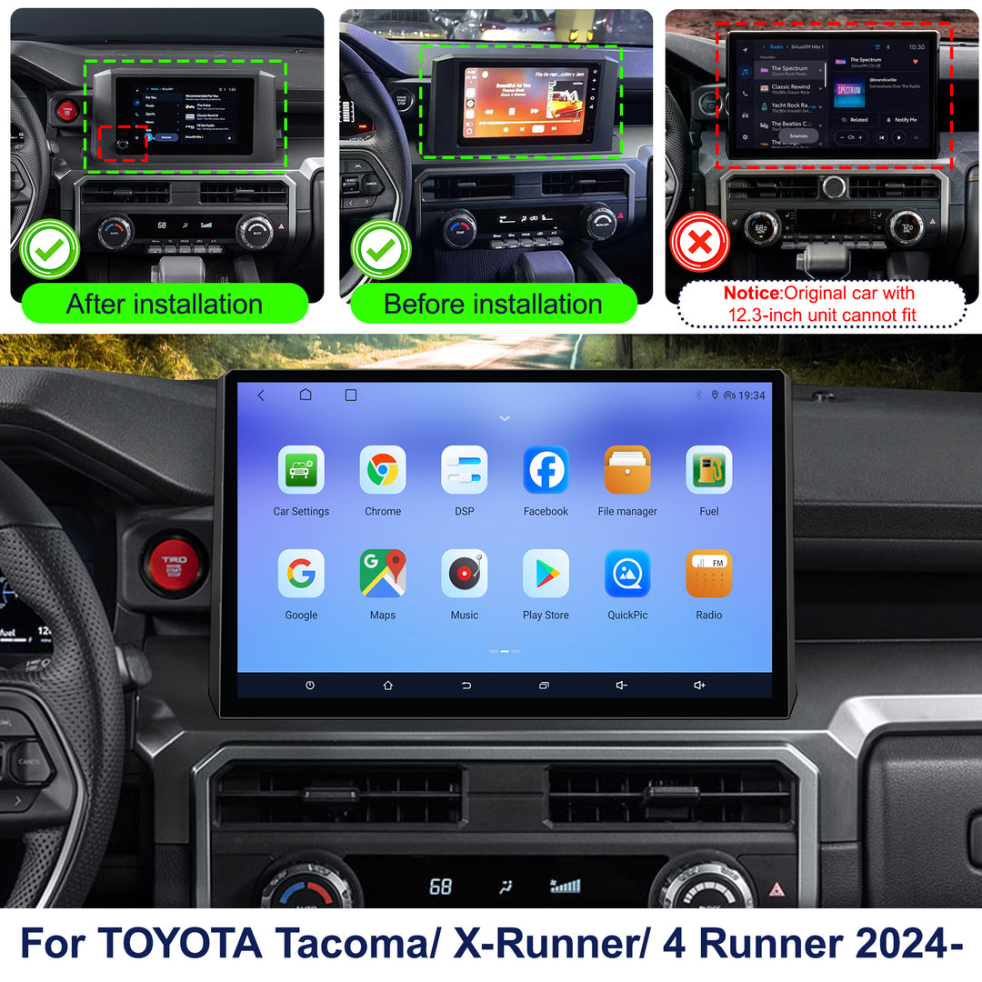 15 Inch | Car Stereo Radio | Toyota Tacoma 4 Runner  XRunner | 2024 2025 2026