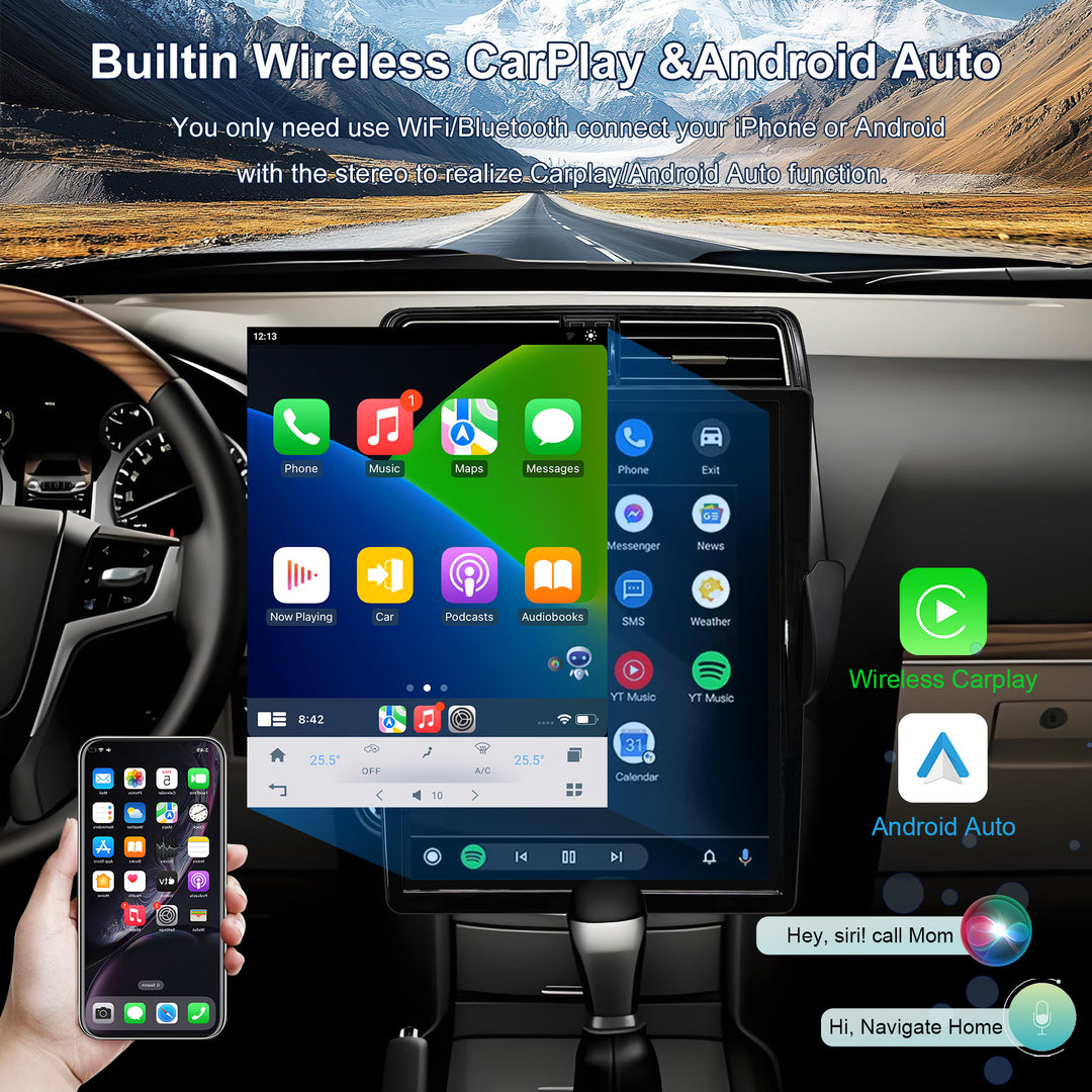 17 inch Car Stereo Radio for TOYOTA PRADO 2018-  Navigation Vertical Screen