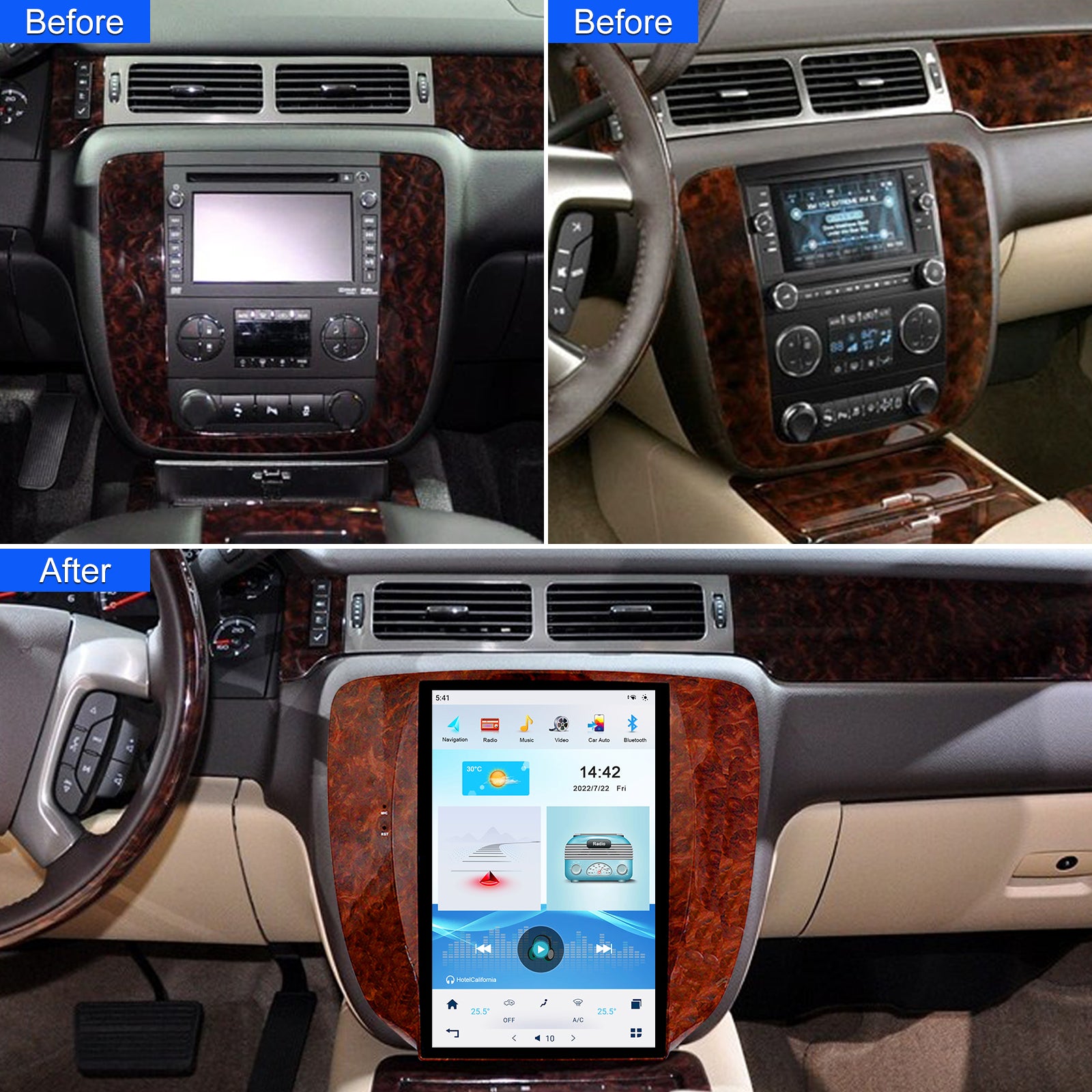 KSPIV | GMC Yukon/Chevrolet | Tahoe Silverado | 2007-2012 | Tesla Vertical Screen | Car Radio