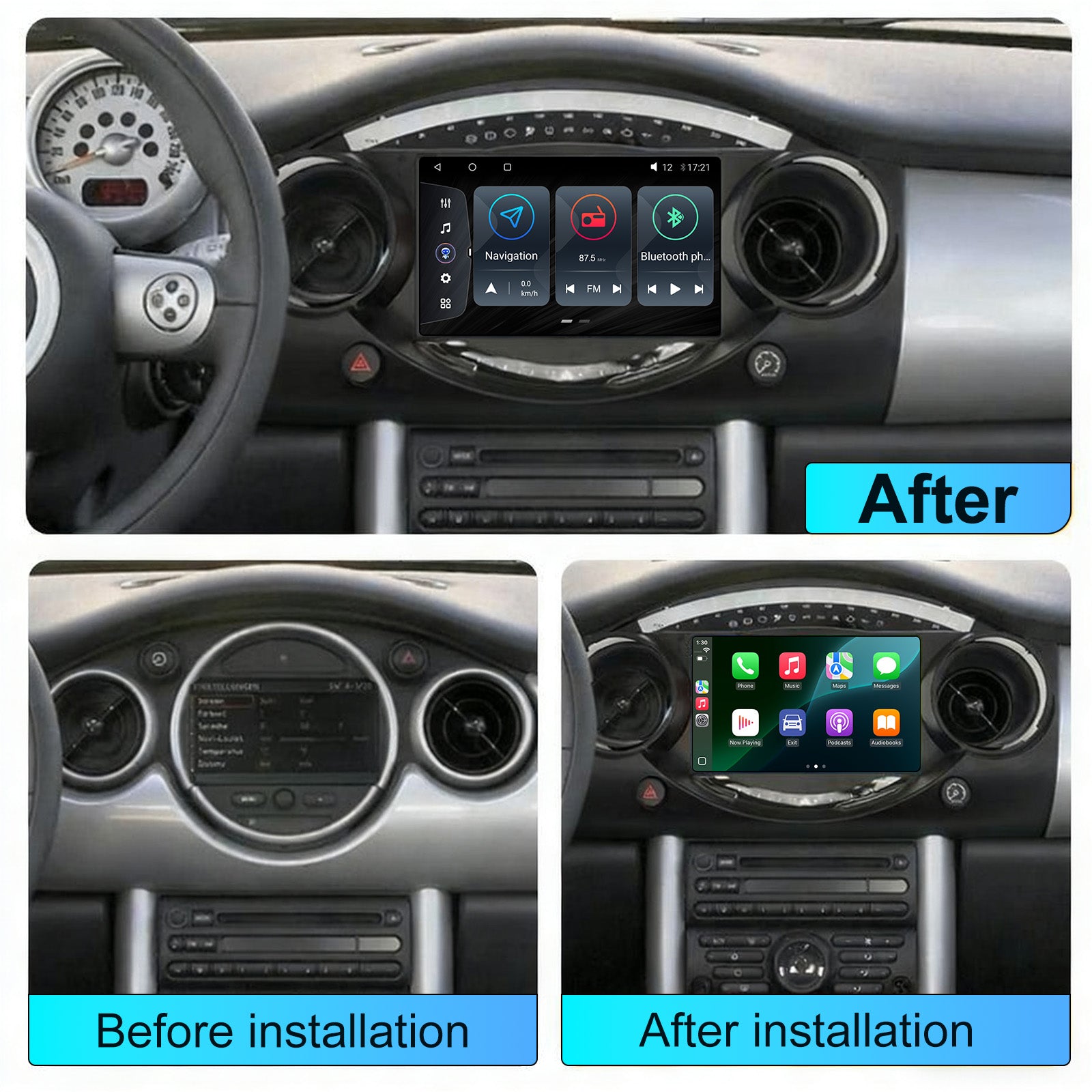 9 inch Car Radio For BMW MINI 2004-2006 Multimedia Player HD Touch Screen FM AUX Input Bluetooth MirrorLink