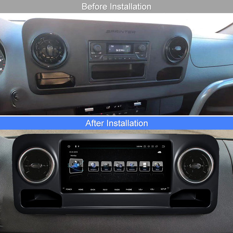 10,25 coloj Aŭtoradia Plurmedia Ludilo por Mercedes-Benz Sprinter 2019-Android 10 Stereo GPS FM Bluetooth Wifi Carplay Ĉefunuo