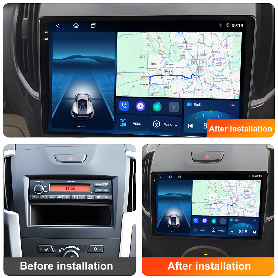 9 Inch Touch Screen for Isuzu D-Max 2015-2018 Radio, Android Car Stereo with Carplay Android Auto in Dash GPS Navigation Bluetooth WIFI FM Steering Wheel Controls