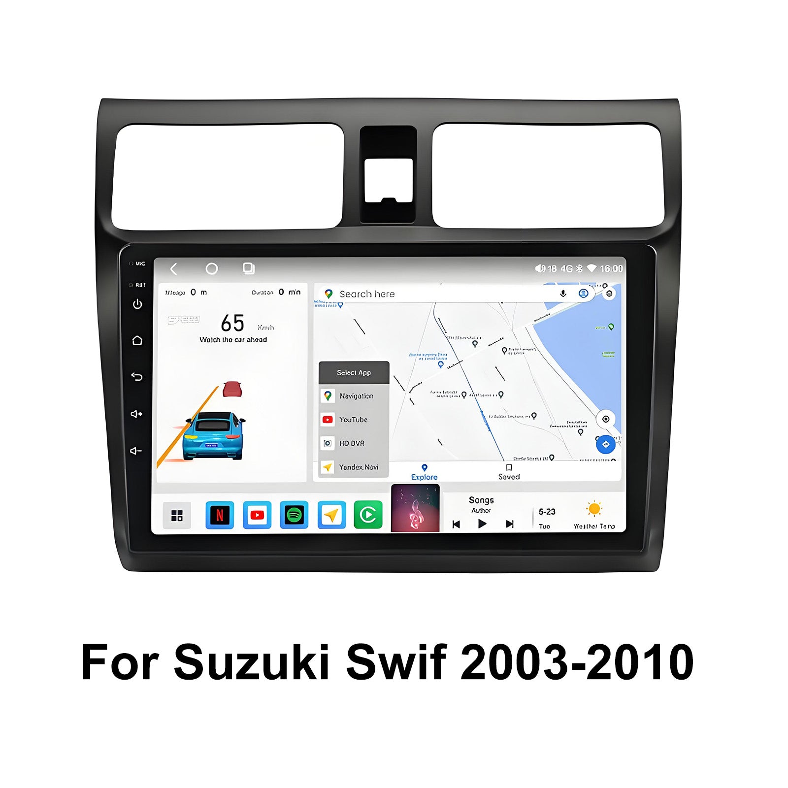 9 Inch Touch Screen for Suzuki Swift 2003-2010 Radio, Android Car Stereo with Carplay Android Auto in Dash GPS Navigation Bluetooth WIFI FM Steering Wheel Controls