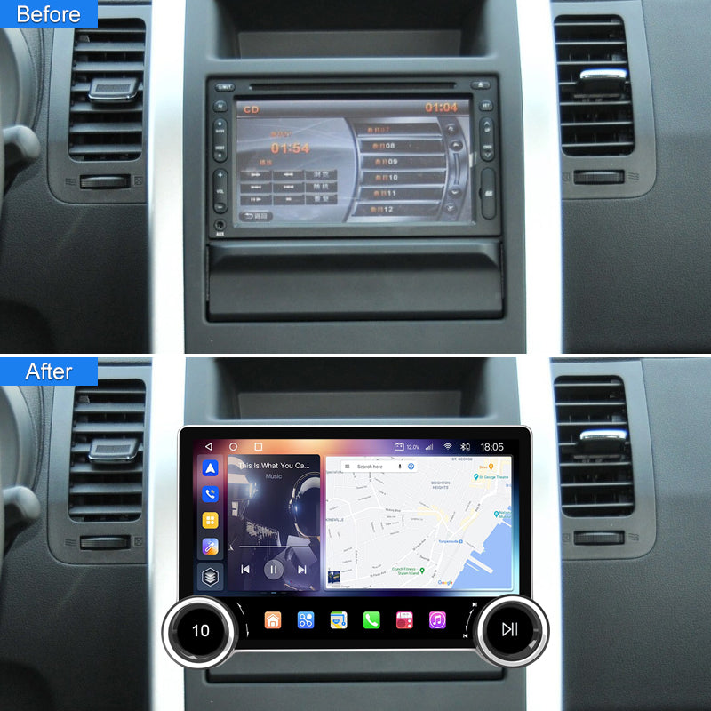 KSPIV Universal 10.1 inch Double Knob Car Multimedia Video Player CarPlay Android Auto Pixel 1280*720 GPS Bluetooth Stereo