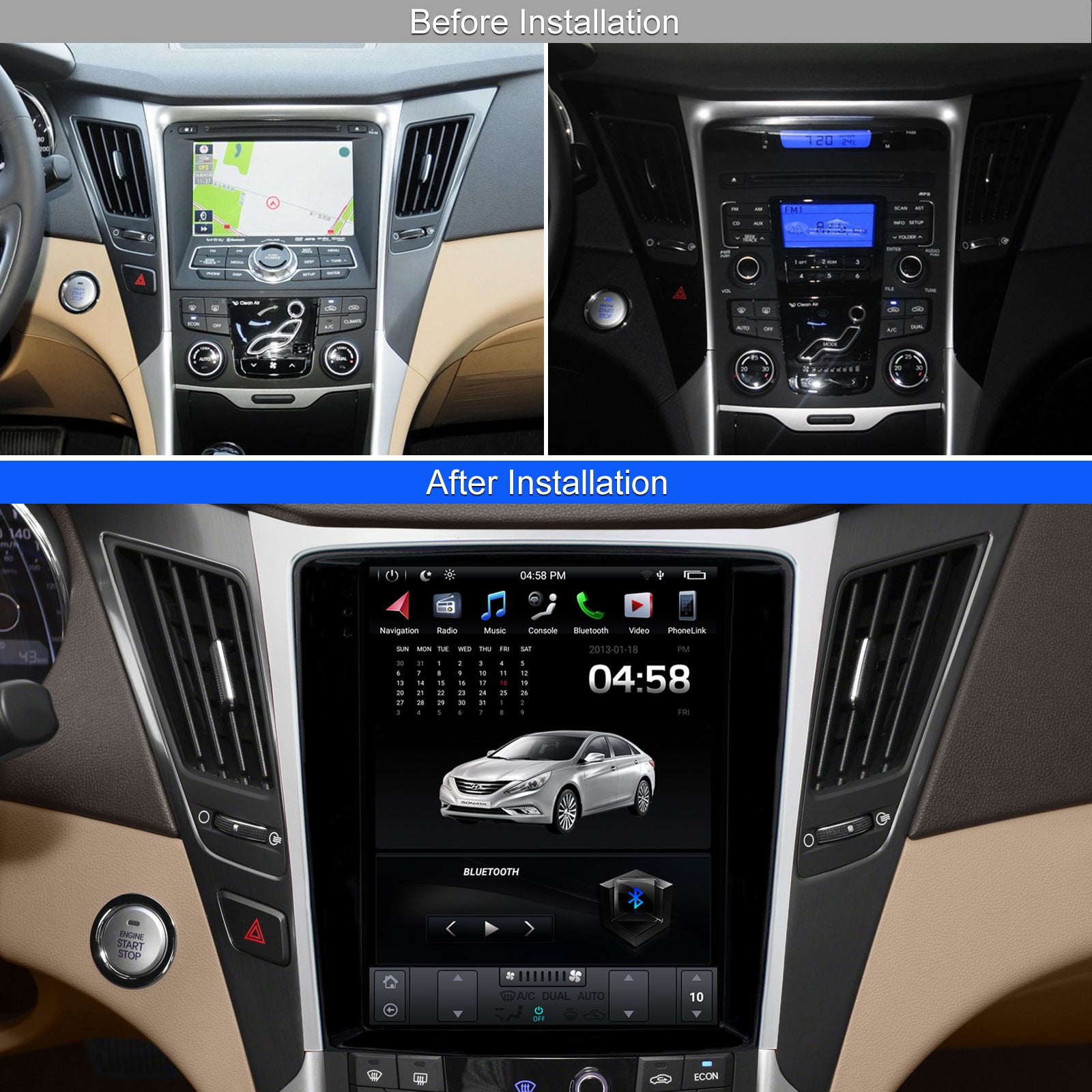 KSPIV Android Qualcomm 6125 Car Radio For HYUNDAI SONATA 2012-2014 Bluetooth Multimedia Auto Stereo GPS Navigation Head Unit