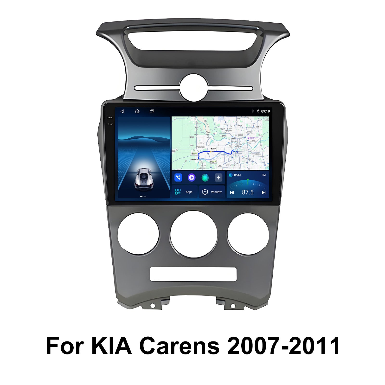 9 Inch Touch Screen for KIA Carens 2007-2011 Radio, Android Car Stereo with Carplay Android Auto in Dash GPS Navigation Bluetooth WIFI FM Steering Wheel Controls