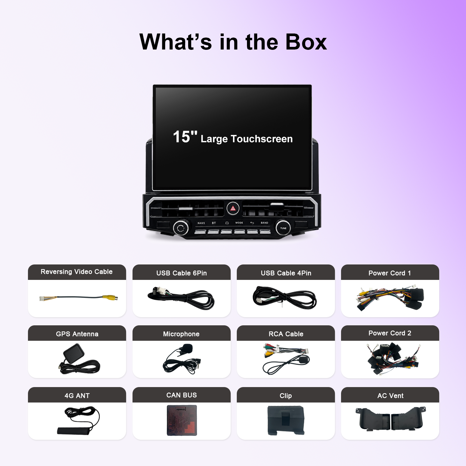 KSPIV 15” Android Car Stereo for Toyota 4Runner 2010-2024, Qualcomm 8-Core 8GB+128GB Touchscreen Radio, Wireless CarPlay Android Auto, DSP DTS Audio, GPS Navigation, Bluetooth, RCA HDMI, Backup Camera, CANBUS Plug & Play