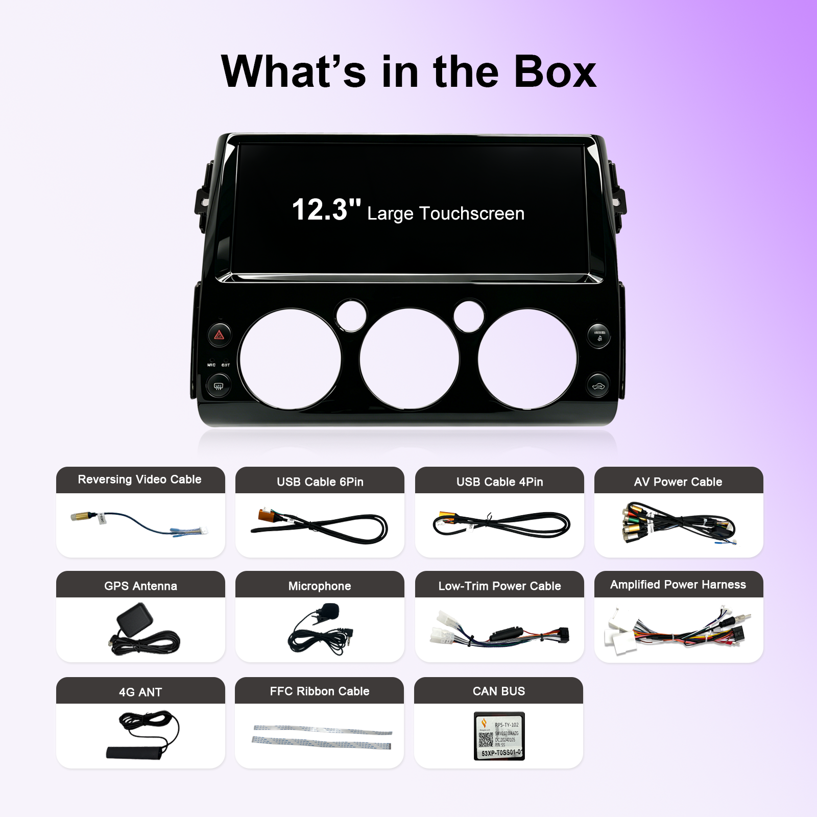 12.3 Inch Android Car Stereo for Toyota FJ Cruiser 2006+, Qualcomm 8-Core 8GB+128GB Touch Screen Radio with Wireless Apple CarPlay Android Auto, DSP DTS Sound, GPS, Bluetooth, RCA HDMI Output, Plug & Play