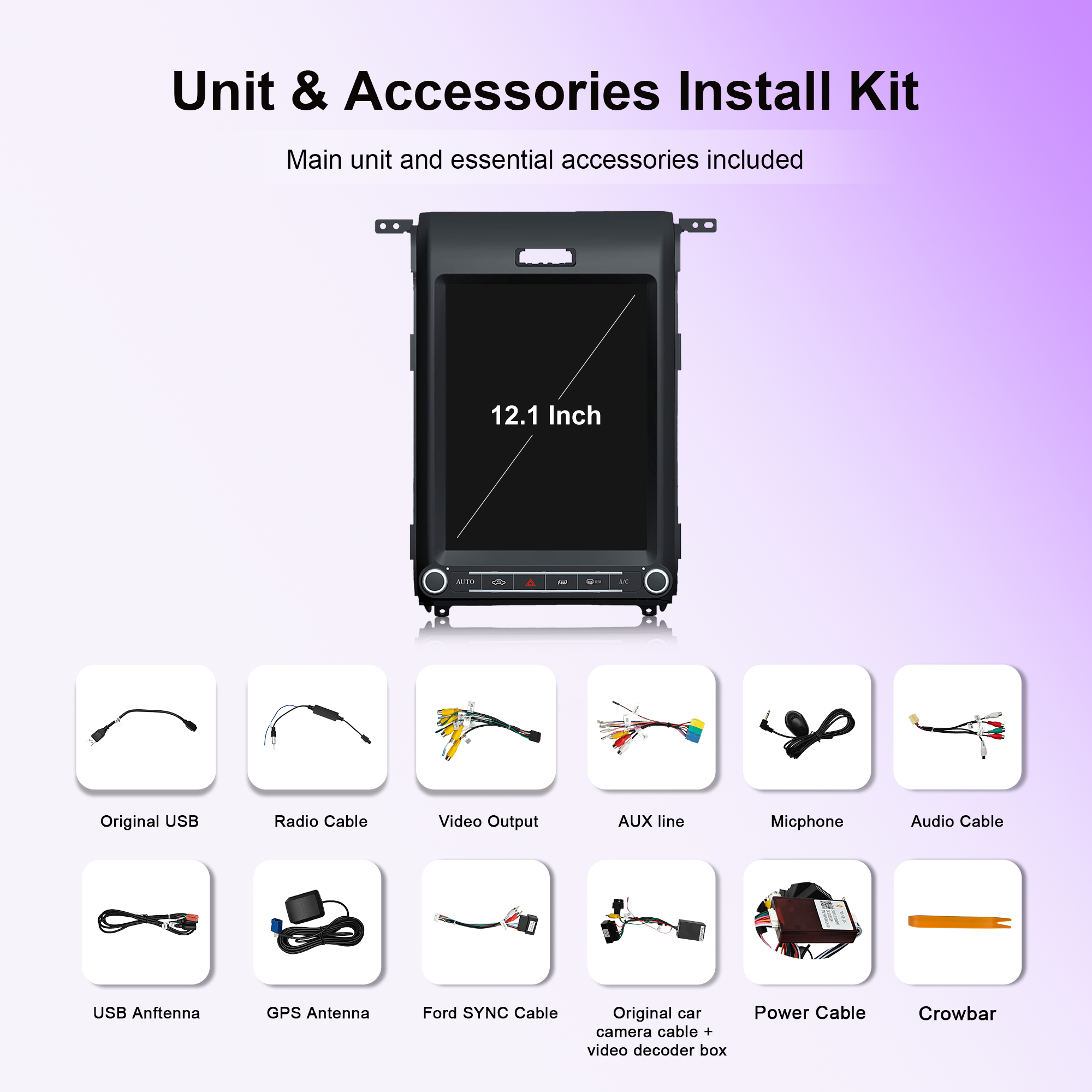 KSPIV |  12.1 Inch | Ford F150 2013-2014 | Tesla Style Screen | Android Car Radio