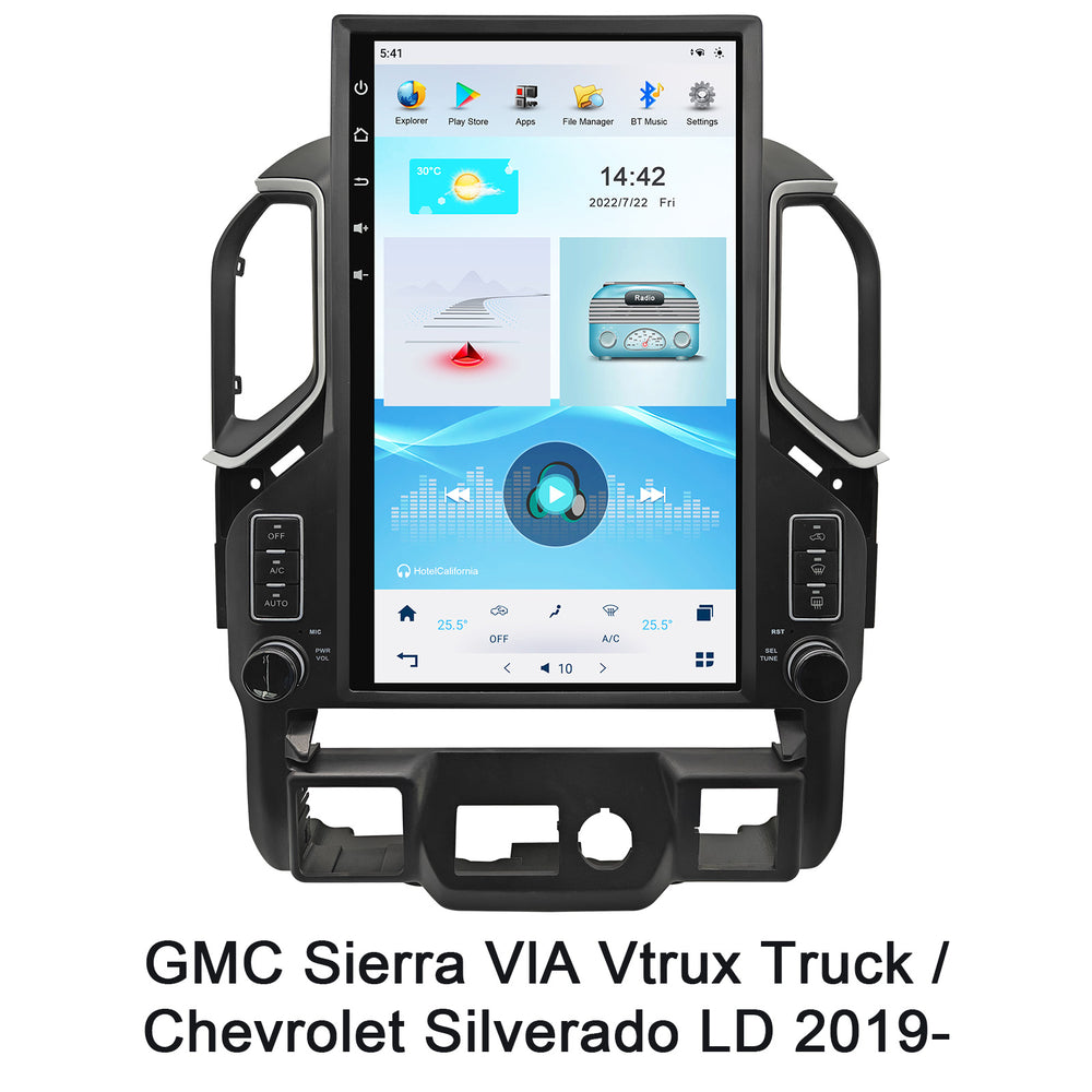 17" Android 13 Qualcomm Octa Core Tesla Screen Car Radio For  GMC Sierra Chevrolet Silverado 2019-2023 GPS Stereo Head Unit