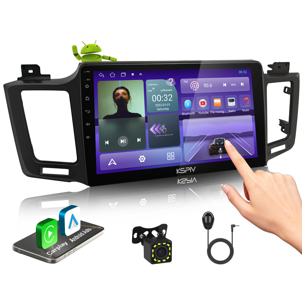 10.1 Inch Touch Screen for TOYOTA RAV4 2013-2018 Radio, Android Car Stereo with Carplay Android Auto in Dash GPS Navigation Bluetooth WIFI FM Steering Wheel Controls