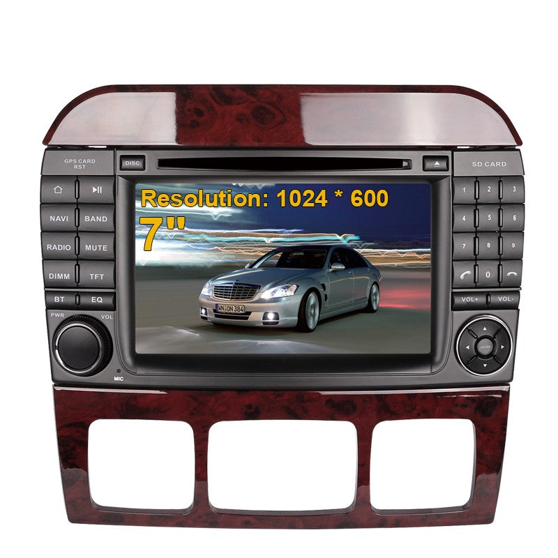 7 inch Android 10 Car GPS Navigation Screen for Benz S Class W220 1998-2005 2 Din 4+64G Car Radio Stereo Receiver Car Multimedia Palyer