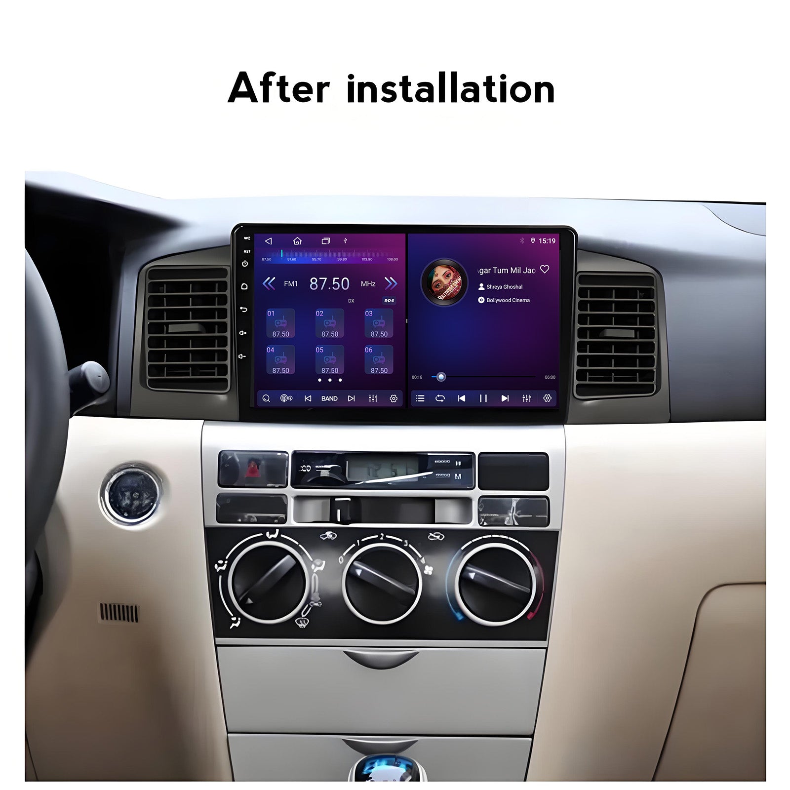 9 Inch Touch Screen for Toyota Corolla 2000 2004 E120 Radio, Android Car Stereo with Carplay Android Auto in Dash GPS Navigation Bluetooth WIFI FM Steering Wheel Controls