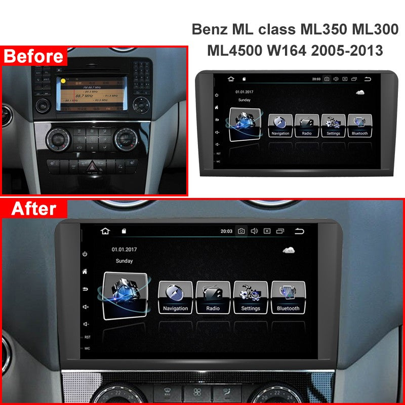 Android 9inch Car Radio for Mercedes-Benz GL ML CLASS W164 2005- Vehicle Multimedia Bluetooth Stereo Player 64G GPS Navigation