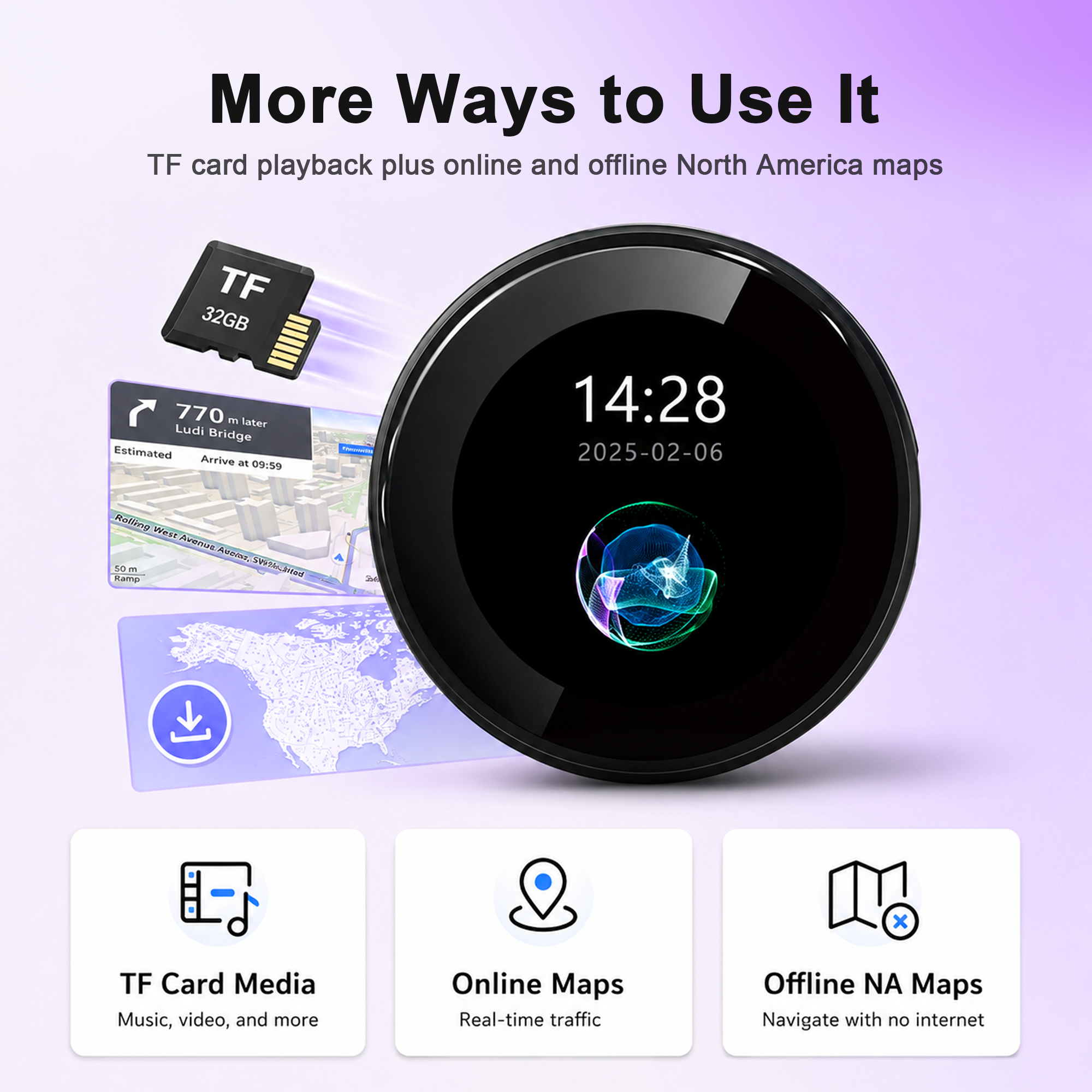 KSPIV CarPlay AI Box with 3.2” Touchscreen, Android 14 Wireless CarPlay & Android Auto Adapter, Qualcomm Snapdragon 6125, Plug and Play AI Box for OEM Wired & Wireless CarPlay Vehicles, Netflix YouTube TikTok, GPS, Dual BT 5.0
