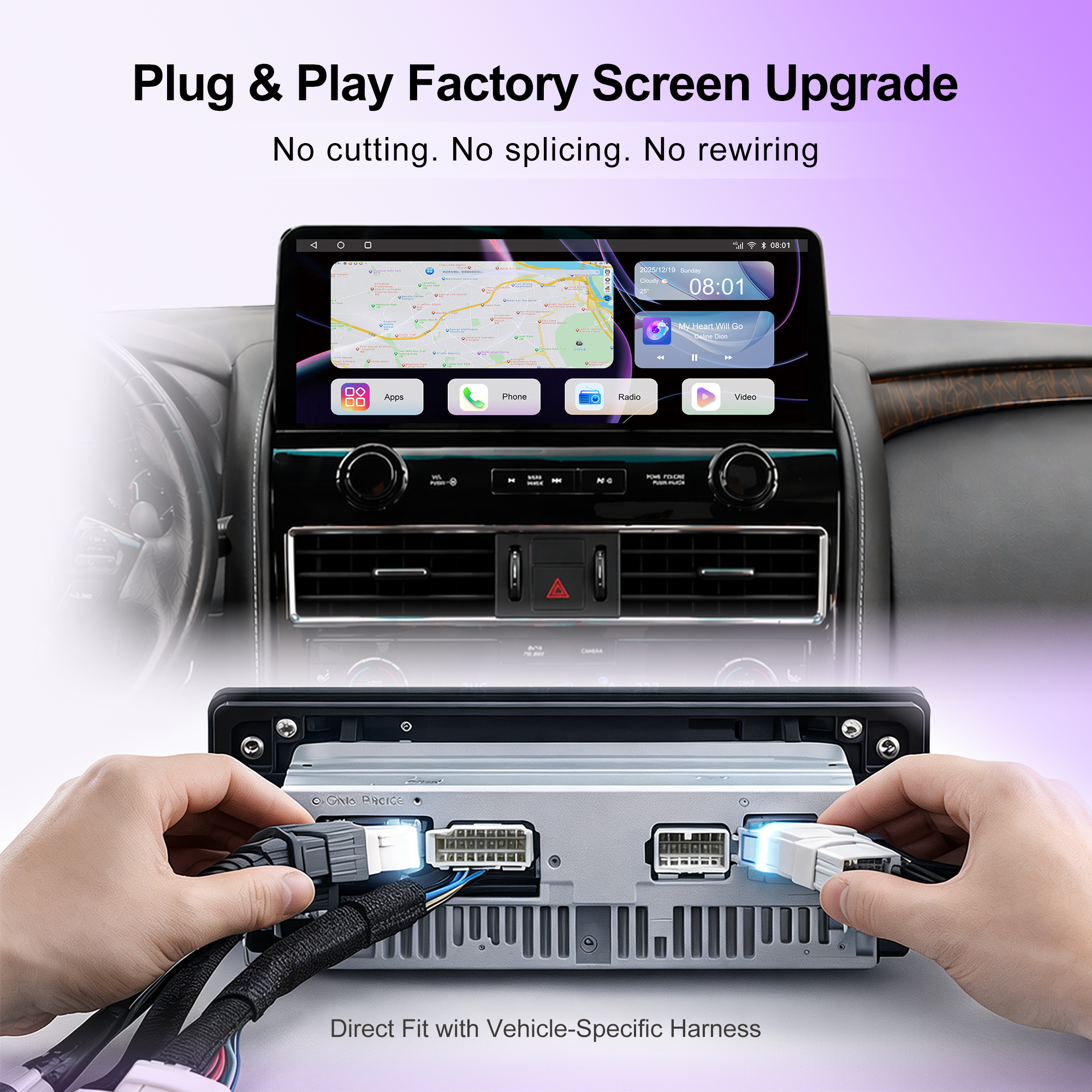 12.3" OEM 2022-Style Android Car Stereo for Infiniti QX80 / Nissan Armada 2010-2021, Wireless Apple CarPlay Android Auto, DSP DTS Audio, Qualcomm 8-Core, 8GB+128GB, 4G LTE GPS, RCA HDMI, Plug & Play