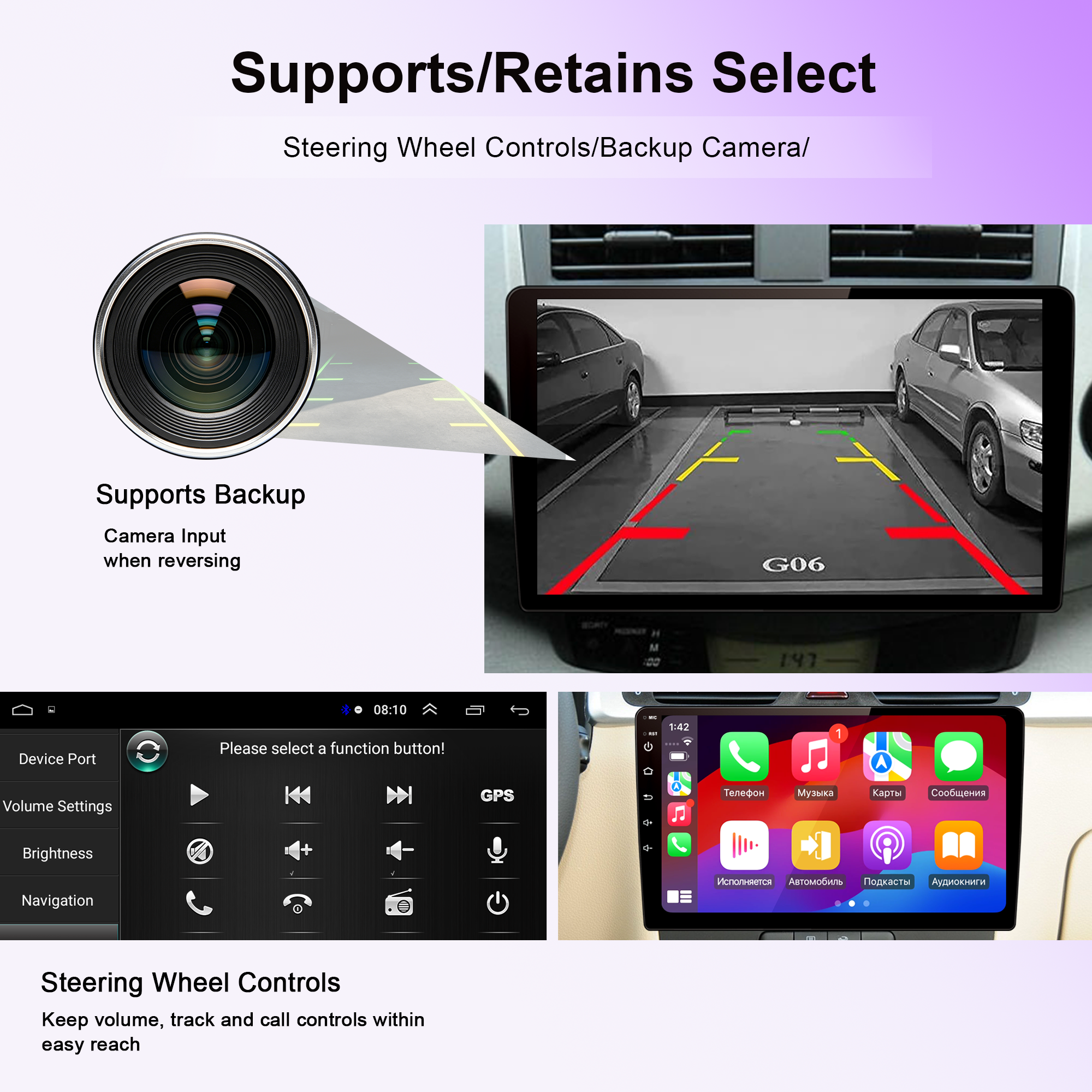 Android 9 Inch Universal Car Stereo Radio 2Din Multimedia Video Carplay & Android Auto in Dash Kit Head Unit GPS Navigation