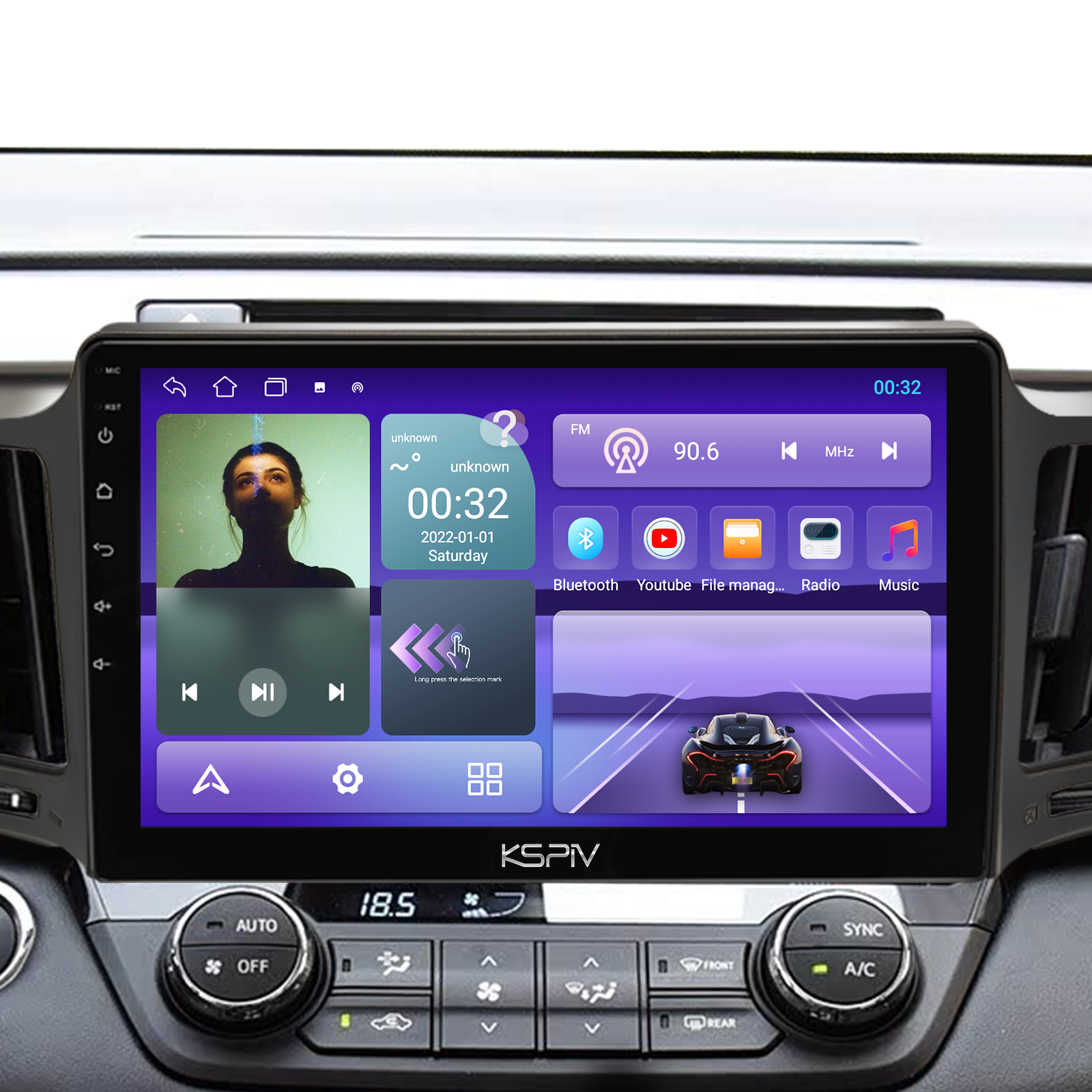10.1 Inch Touch Screen for TOYOTA RAV4 2013-2018 Radio, Android Car Stereo with Carplay Android Auto in Dash GPS Navigation Bluetooth WIFI FM Steering Wheel Controls