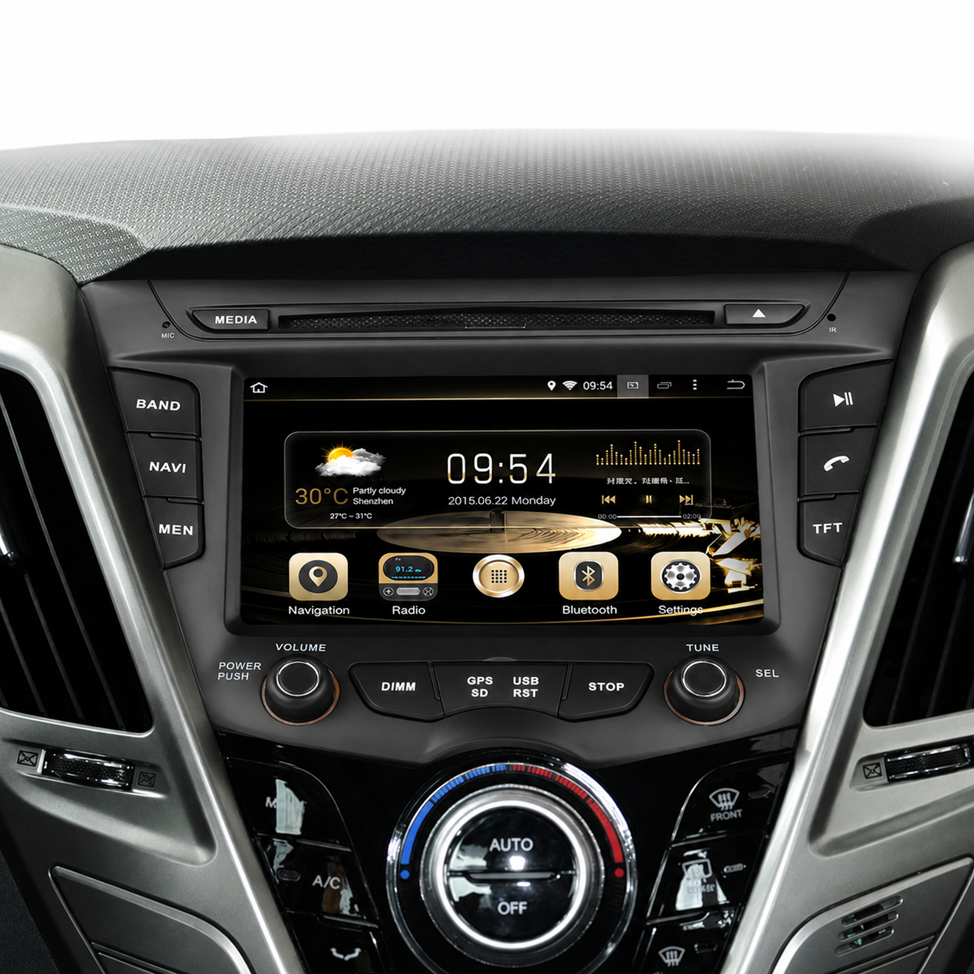 KSPIV 7-Inch Android Car Stereo for Hyundai Veloster 2011–, Wireless CarPlay, Android Auto, GPS Navigation, DSP, SWC & Backup Camera