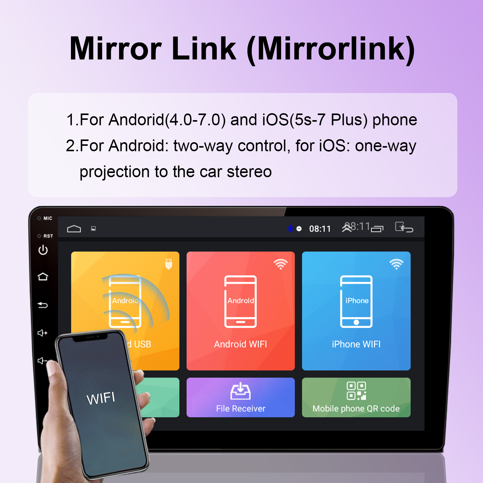 Android 9 Inch Universal Car Stereo Radio 2Din Multimedia Video Carplay & Android Auto in Dash Kit Head Unit GPS Navigation
