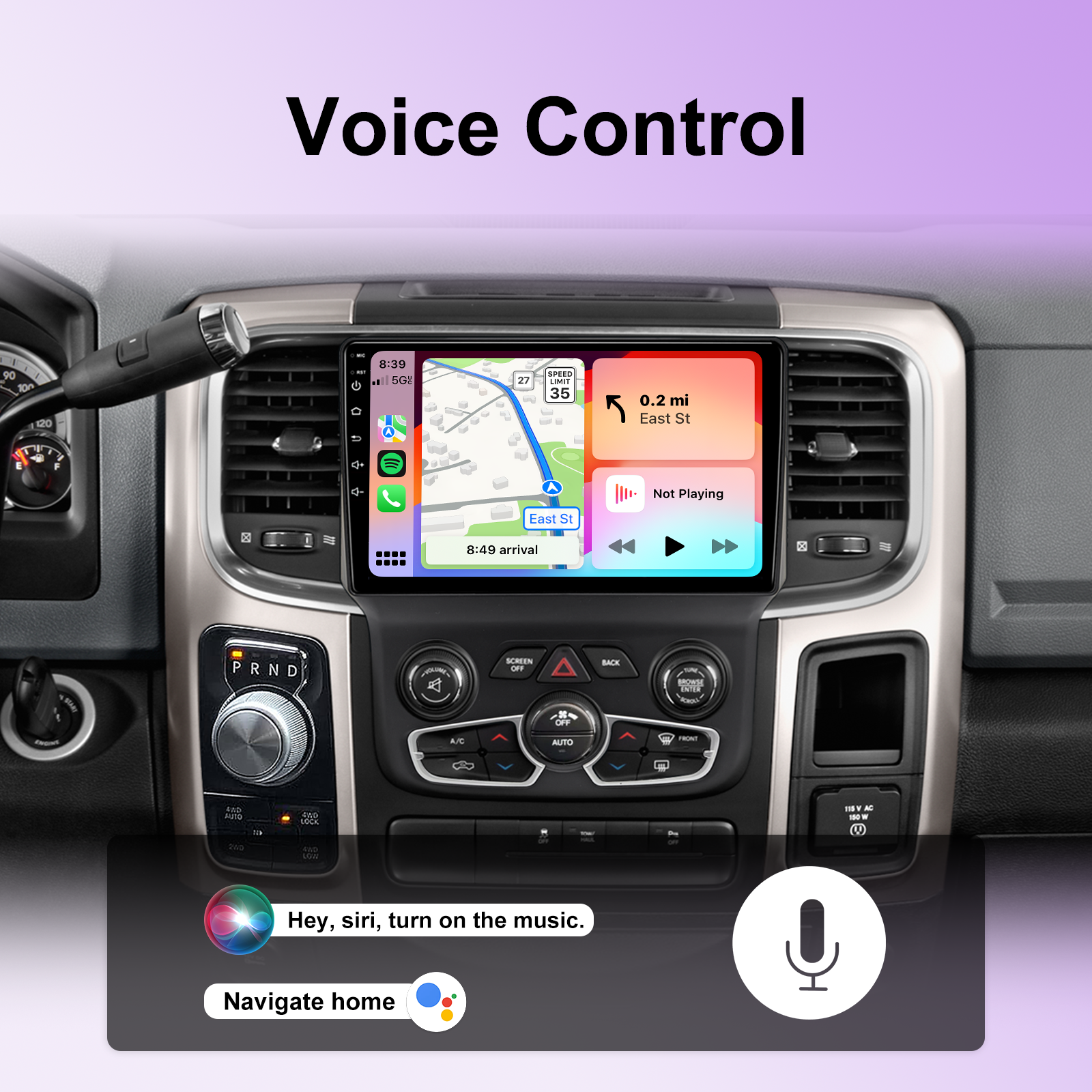 10.4" Vertical Android 14 Car Stereo for Dodge Ram 1500 2500 3500 2013-2018 Auto A/C, Wireless CarPlay Android Auto, 4G LTE GPS Navigation, Bluetooth, Backup Camera, Steering Wheel Control, Plug & Play