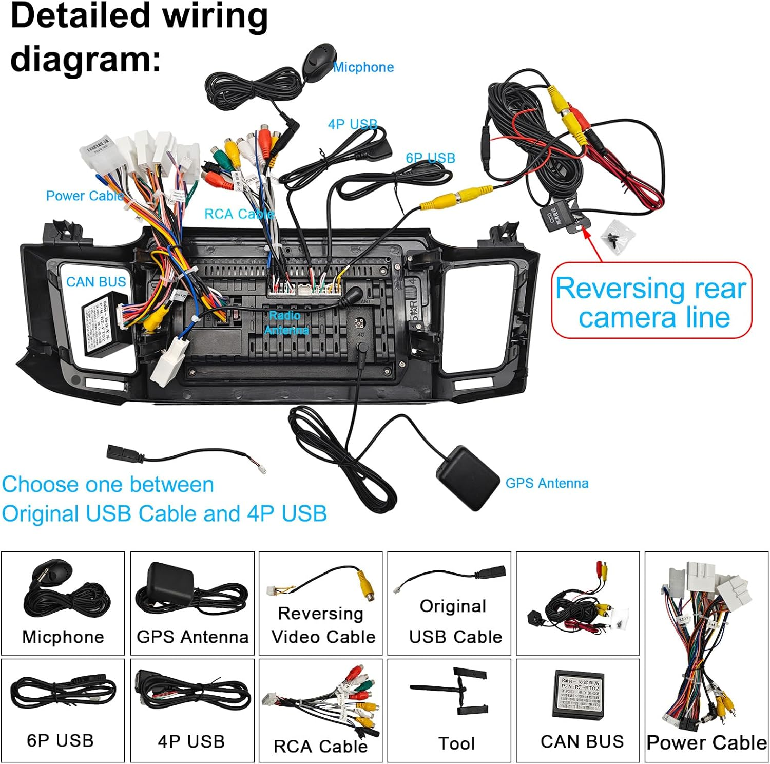 10.1 Inch Touch Screen for TOYOTA RAV4 2013-2018 Radio, Android Car Stereo with Carplay Android Auto in Dash GPS Navigation Bluetooth WIFI FM Steering Wheel Controls