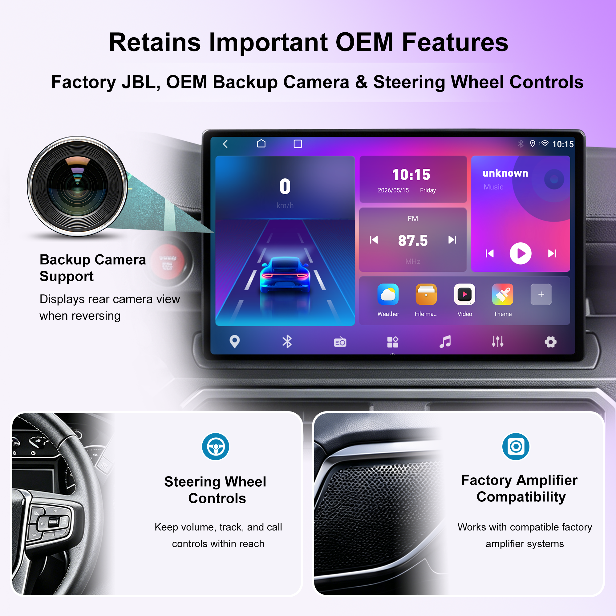 15-Inch Android 14 Car Stereo for Toyota 4Runner, QLED Touch Screen Radio with Wireless CarPlay Android Auto, Qualcomm 6125 8GB+128GB, 4G LTE, DSP Audio, GPS Navigation, JBL, Backup Camera, Plug & Play