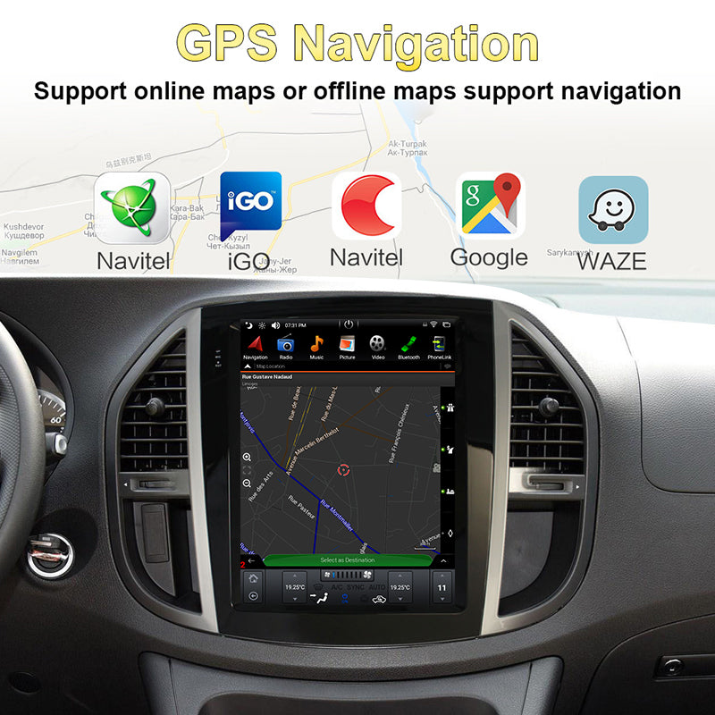 KSPIV Android Auto Tesla Style Screen Car Audio for Mercedes Benz VITO Metris 2016- Radio Multimedia Player WiFi Carplay