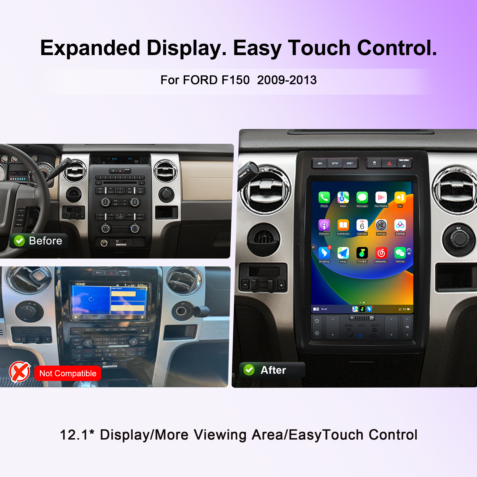 KSPIV | Android 13 |Tesla Screen | Ford F150 2009-2013 | Head Unit