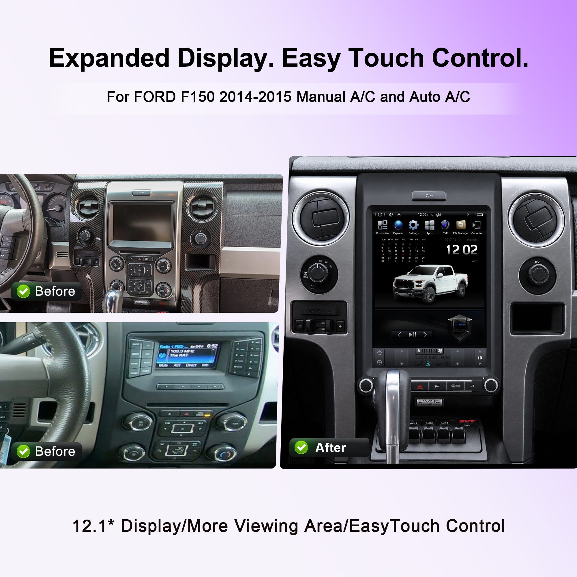 KSPIV |  12.1 Inch | Ford F150 2013-2014 | Tesla Style Screen | Android Car Radio