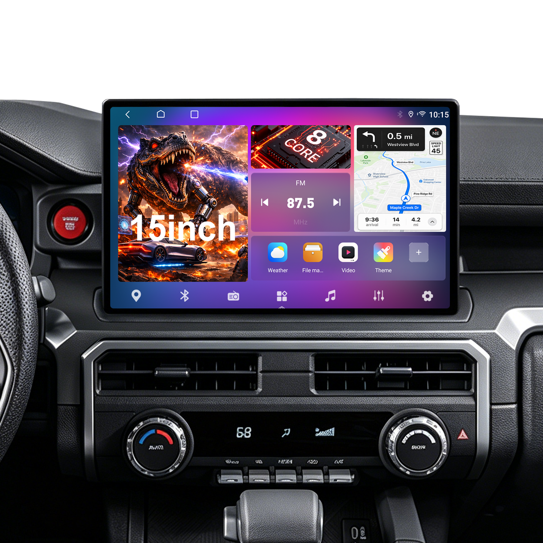 15-Inch Android 14 Car Stereo for Toyota 4Runner, QLED Touch Screen Radio with Wireless CarPlay Android Auto, Qualcomm 6125 8GB+128GB, 4G LTE, DSP Audio, GPS Navigation, JBL, Backup Camera, Plug & Play