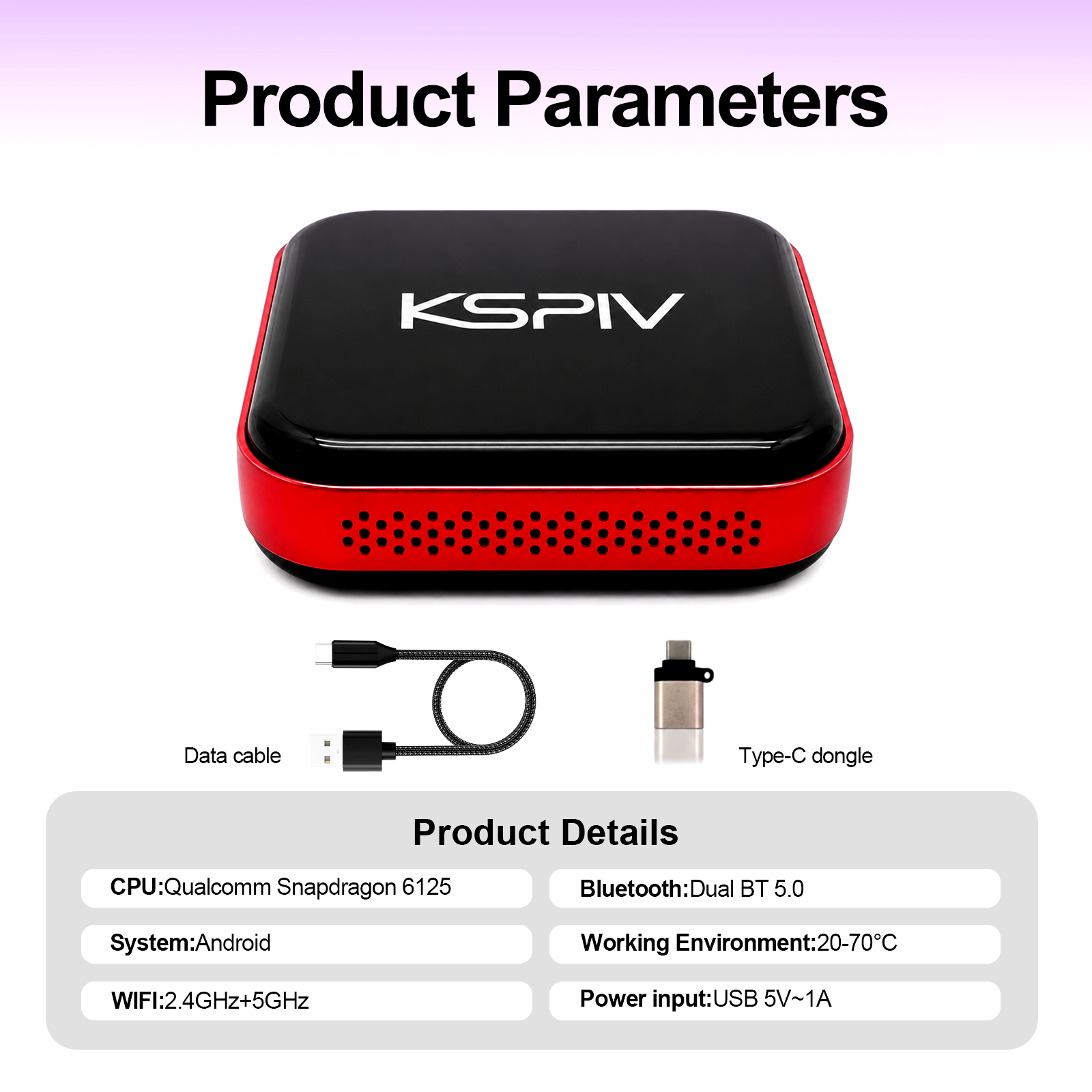 KSPIV Android Auto Wireless Carplay AI Box Fit for Cars with OEM/Factory Wired Carplay,Wireless CarPlay Android System Navigation