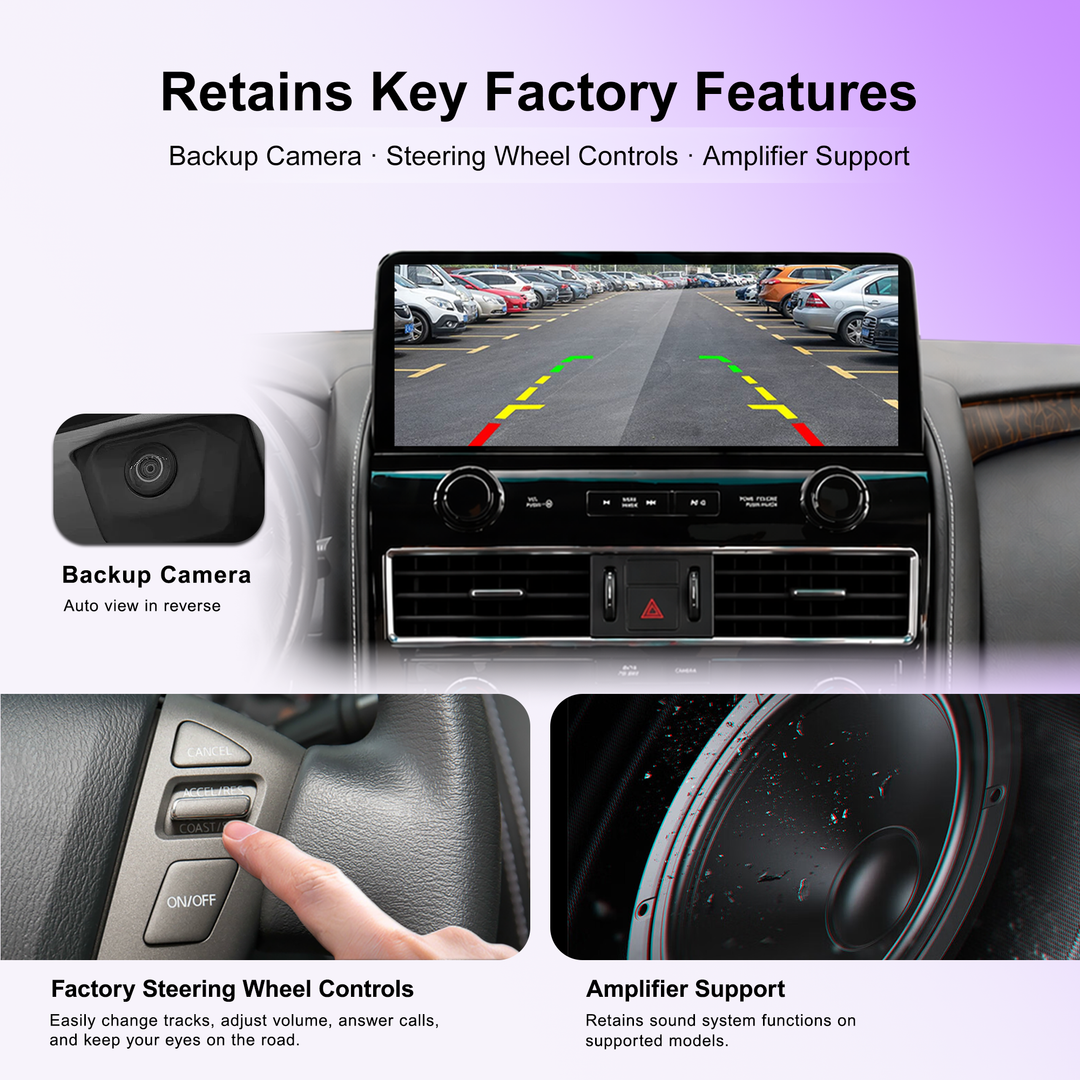 12.3" OEM 2022-Style Android Car Stereo for Infiniti QX80 / Nissan Armada 2010-2021, Wireless Apple CarPlay Android Auto, DSP DTS Audio, Qualcomm 8-Core, 8GB+128GB, 4G LTE GPS, RCA HDMI, Plug & Play