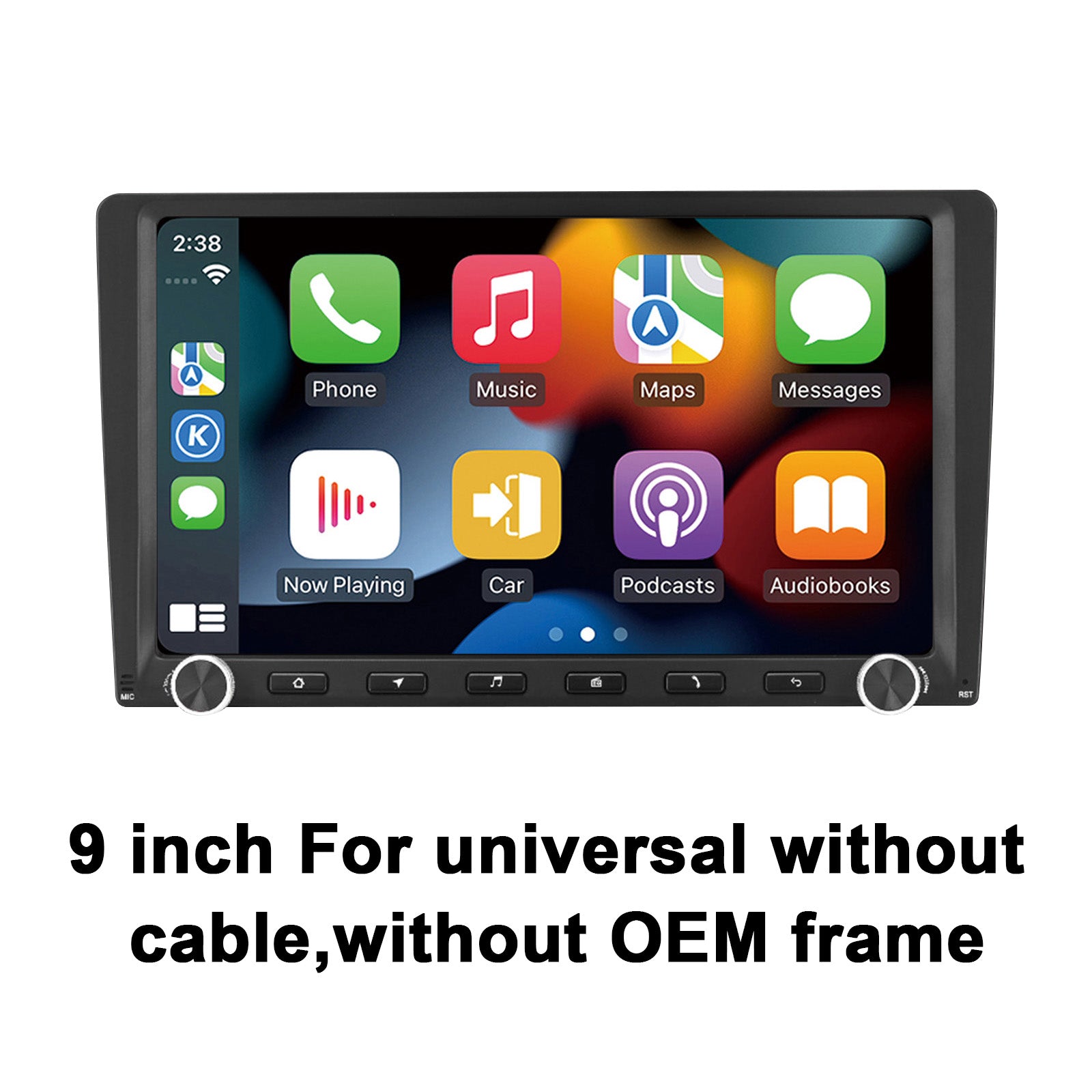 9 Inch Touch Screen Universal Car Radio Wireless WiFi Carplay Android Auto