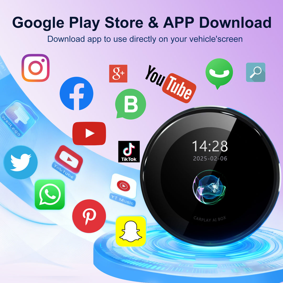 Kspiv 3.2 inch Touch Screen CarPlay Ai Box with Android 13 Qualcomm 6125, Wireless CarPlay Android Auto Adapter with YouTube Disney+ Apps, Support Video Output 4G SIM & Dual WiFi OTA Update,Plug&Play