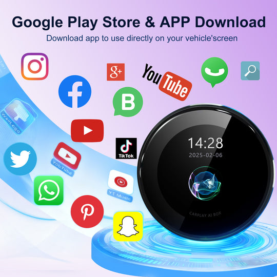 Kspiv 3.2 inch Touch Screen CarPlay Ai Box with Android 13 Qualcomm 6125, Wireless CarPlay Android Auto Adapter with YouTube Disney+ Apps, Support Video Output 4G SIM & Dual WiFi OTA Update,Plug&Play