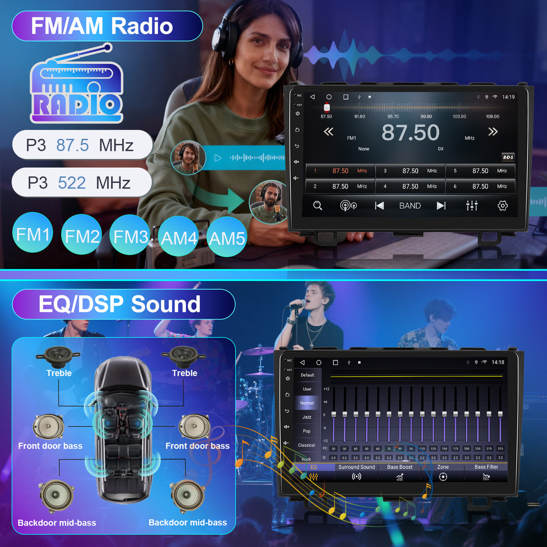 KSPIV | 9 Inch | HONDA CRV 2006-2011 | Android Car Radio | Multimedia Video Player