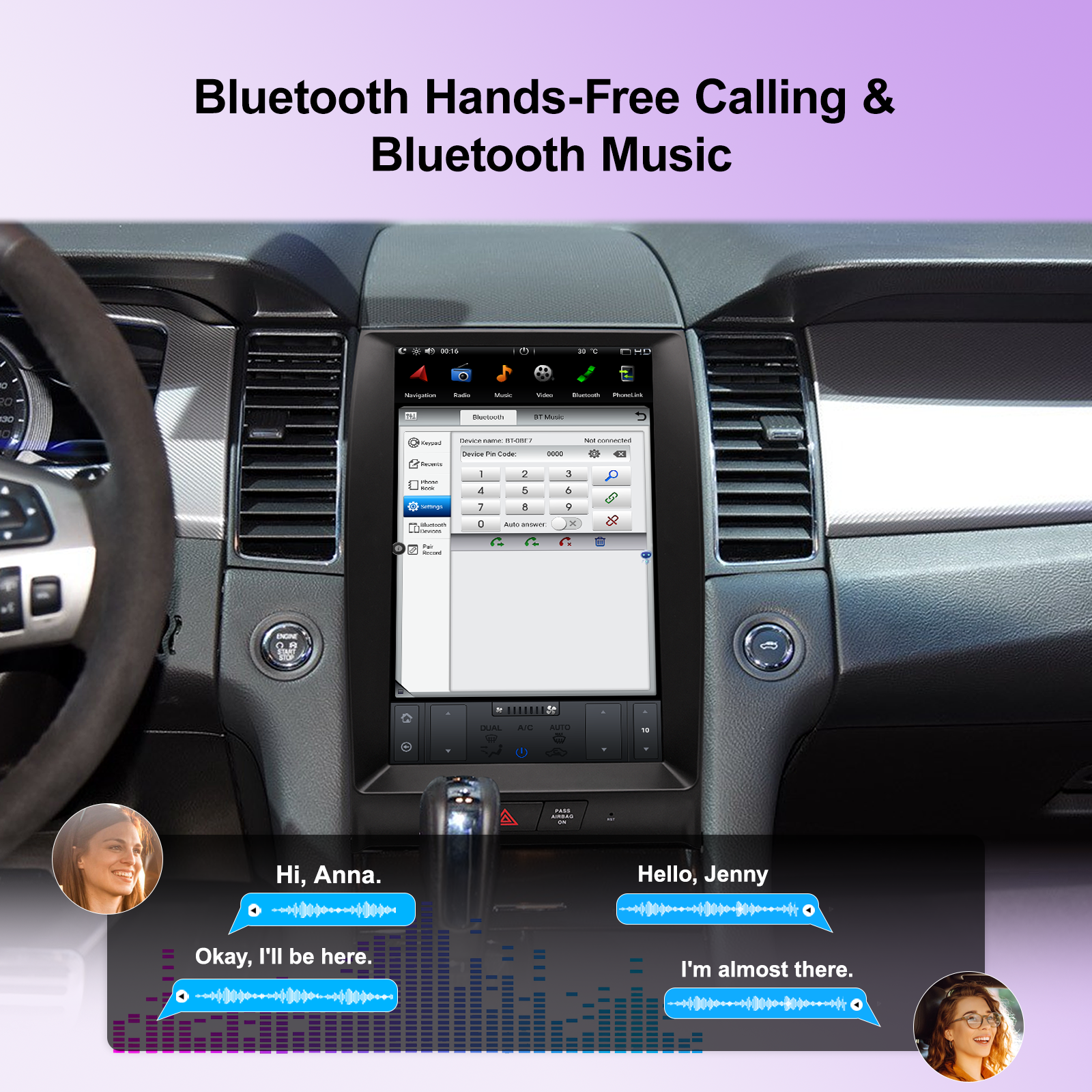 Android 11 Tesla Stila Ekrano Aŭta GPS-Navigado Por Ford Taurus 2012-2016 Radio Stereo Plurmedia Ludilo kun Bluetooth Carplay