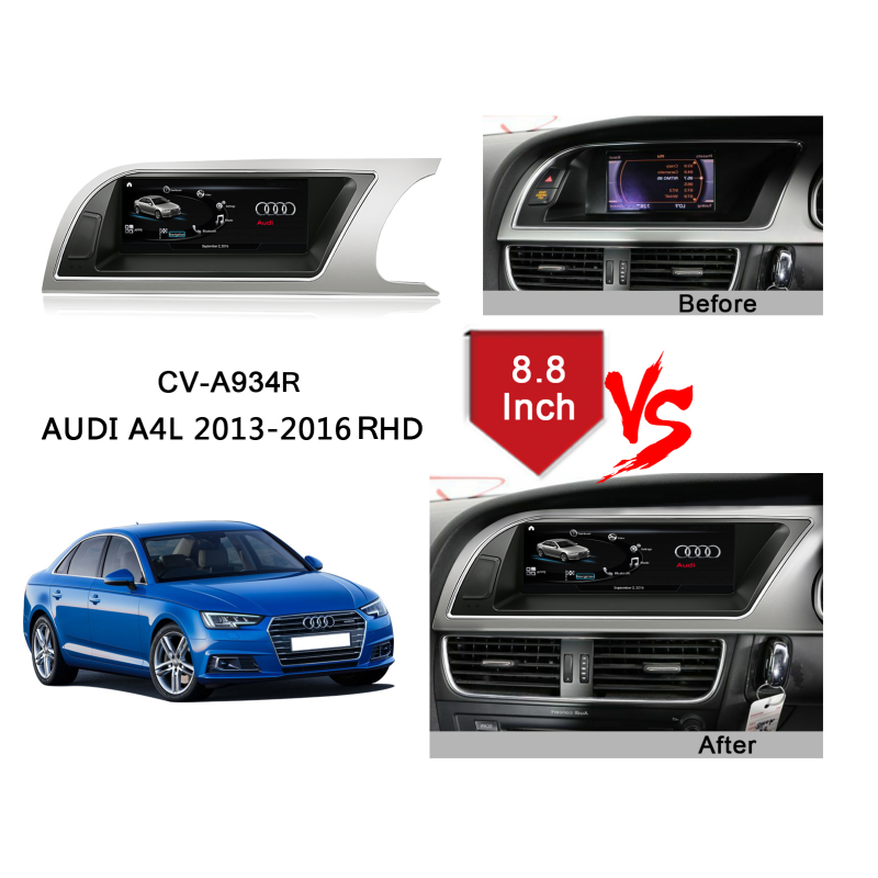 8.8 Inch Android Touch Screen Audio Radio For AUDI A4L 2013-2016 RHD Headunit Autoradio GPS Navigation