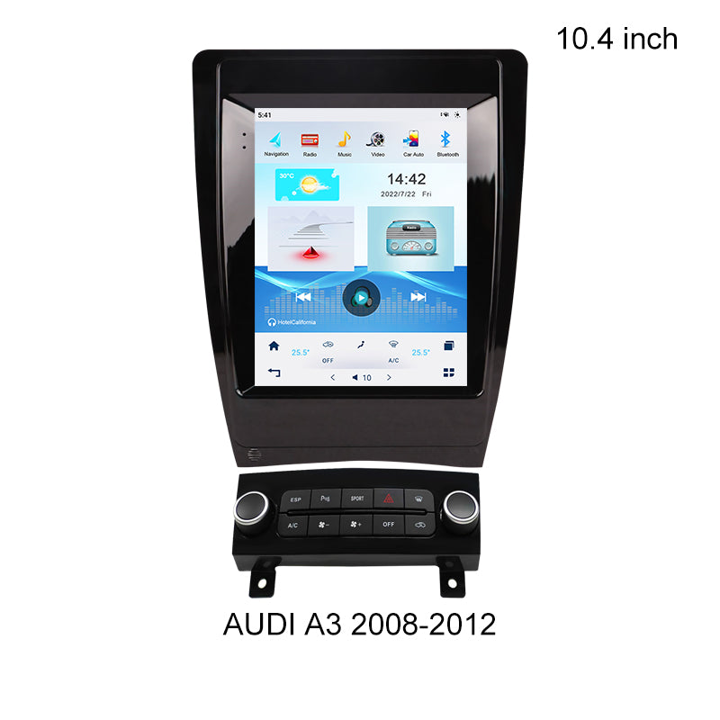 KSPIV 10.4 Inch Tesla Style Verticle Screen Car Multimedia Player For AUDI A3 2008-2012 Vehicle Bluetooth Radio GPS Navigation