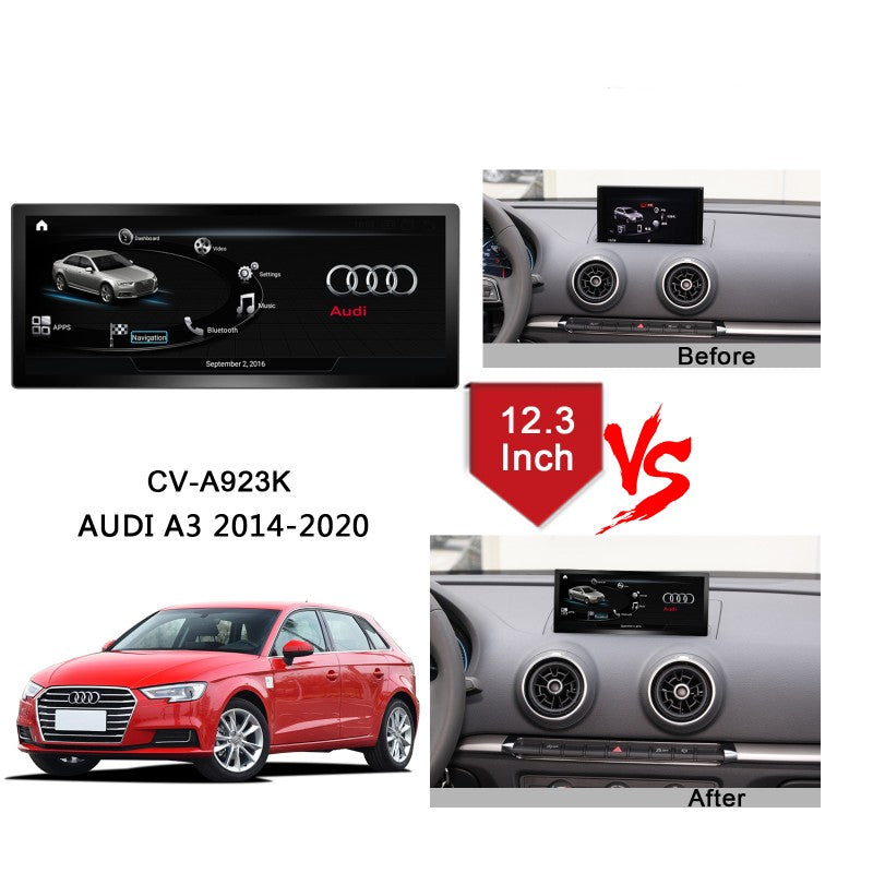 12.3 Inch Android Car Multimedia Player For AUDI A3 2014-2020 Receiver Radio GPS Navigation Octa Core 4+64G Stereo